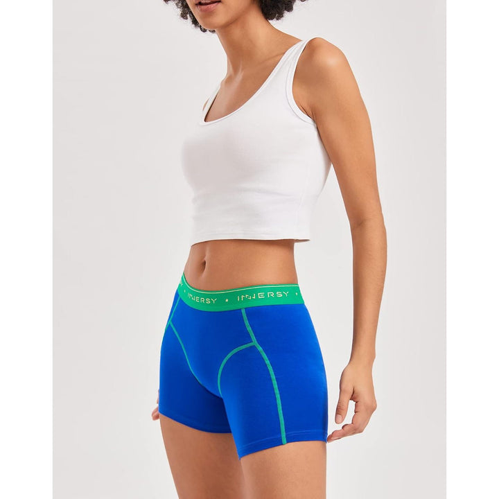 Blue boxer briefs side fit view