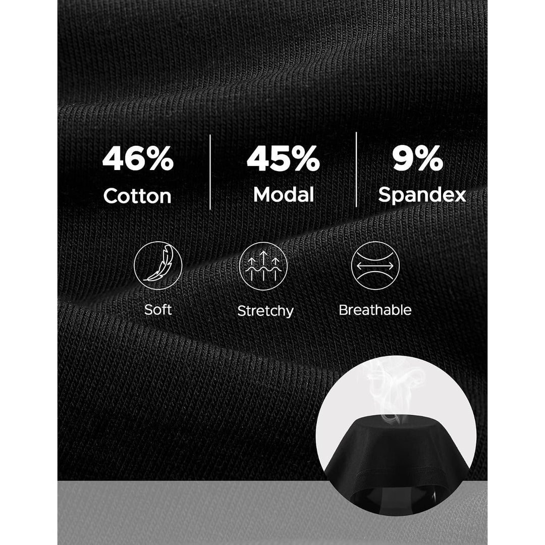 Black cotton-modal fabric blend detail