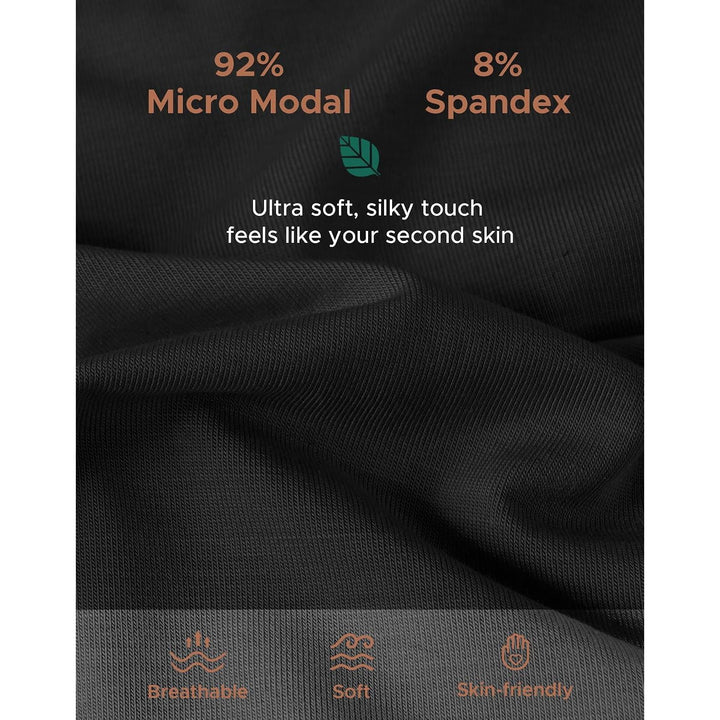 Black micro modal fabric detail