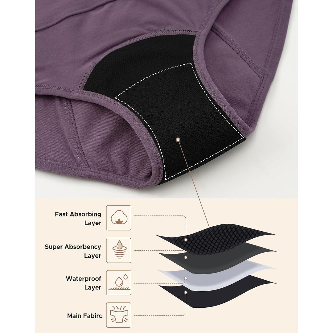 Layered gusset construction for Earth Tone period underwear