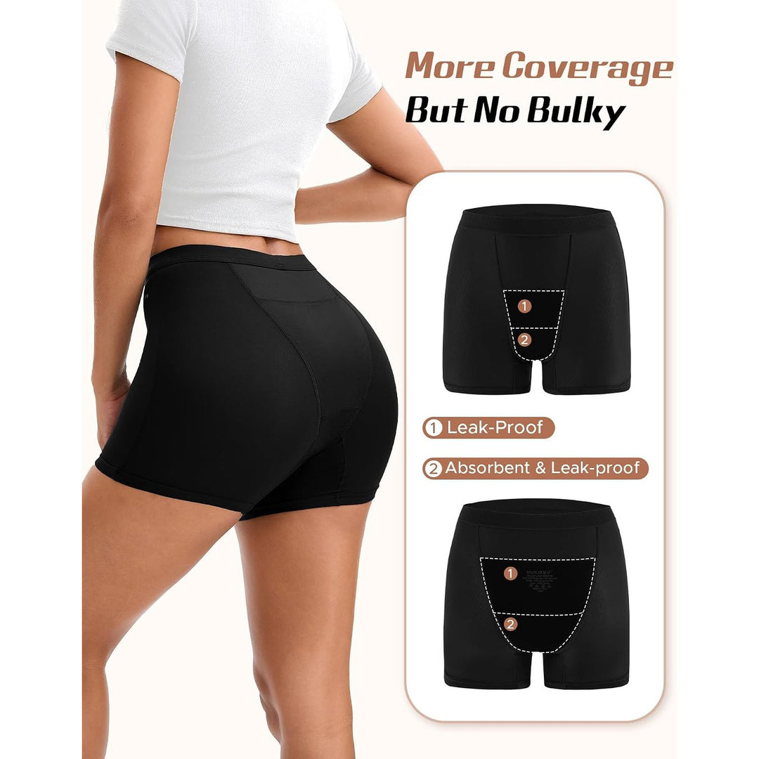 Black period boyshorts back coverage