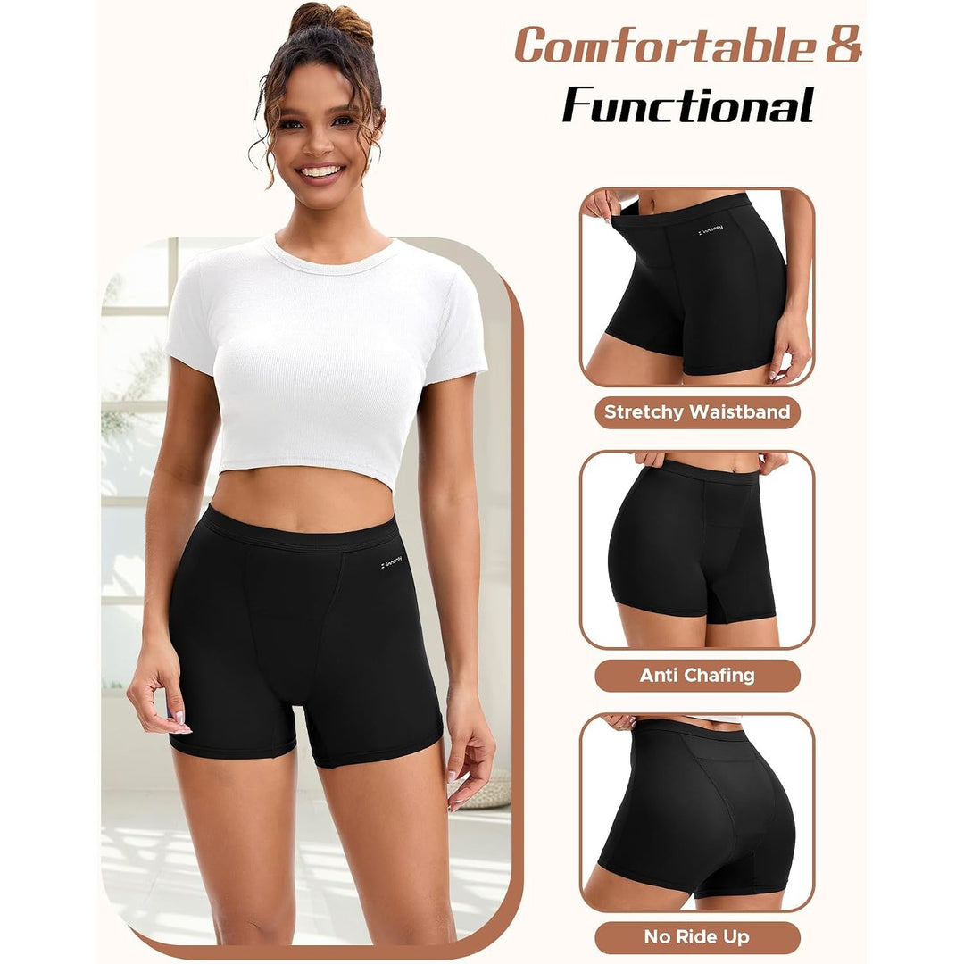 Black period boyshorts fit and waistband