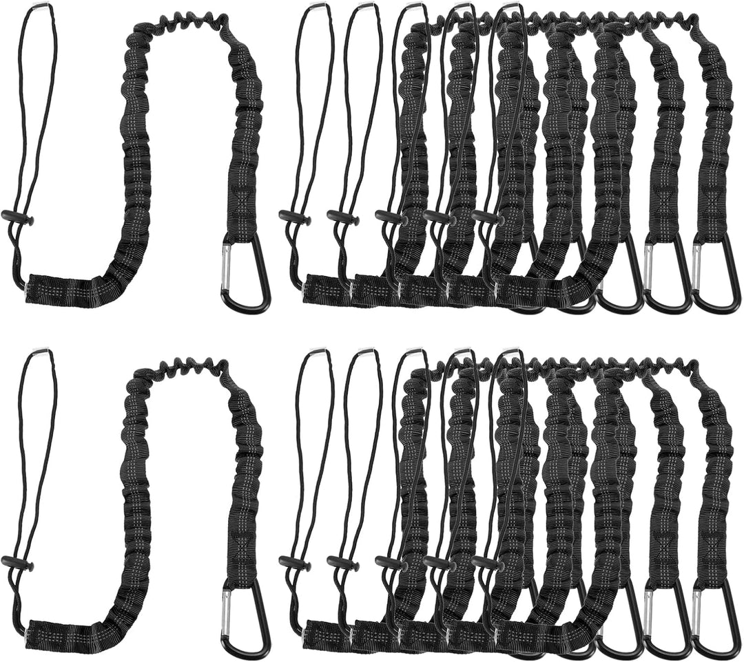 Black 3-foot retractable tool lanyards, 12 pack