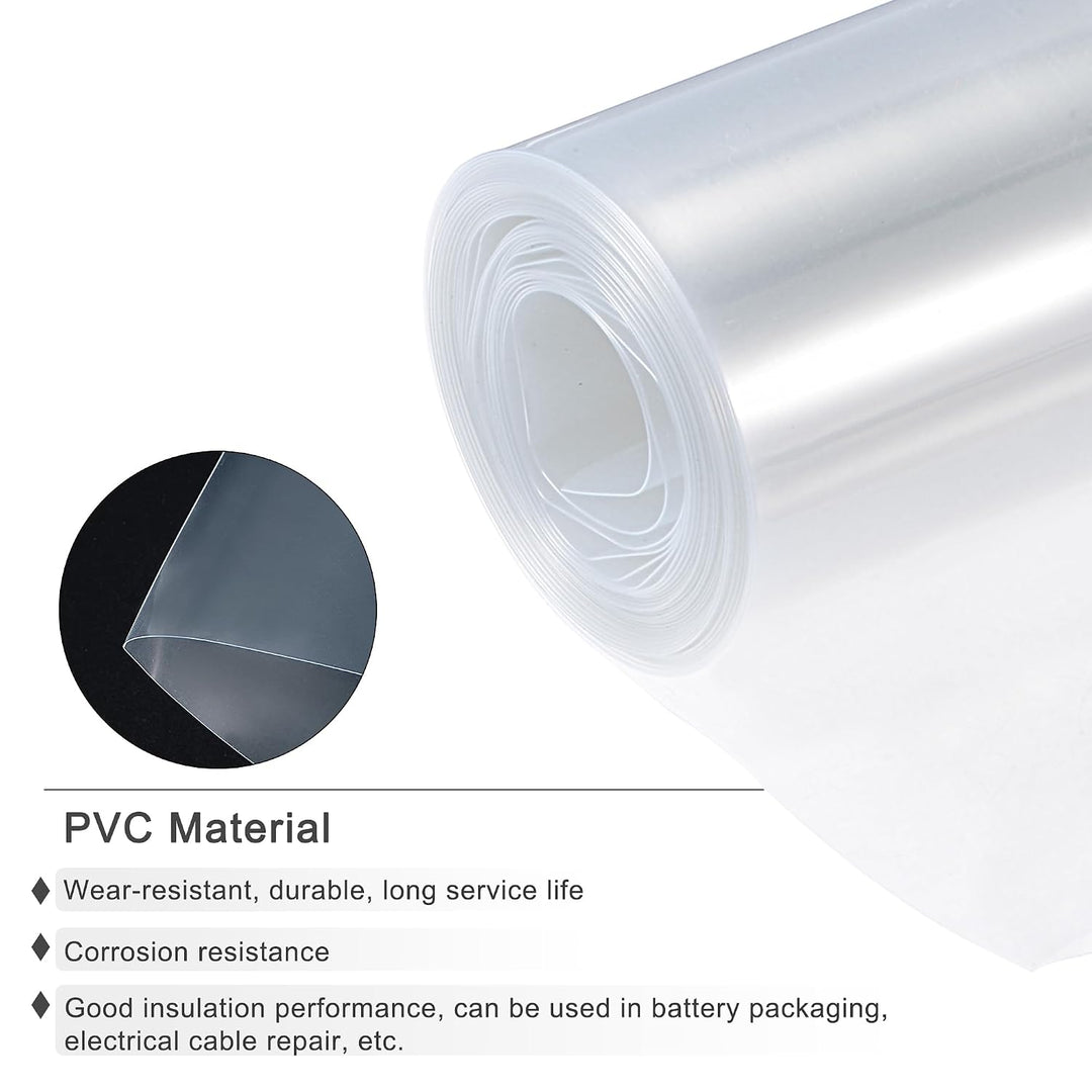 Close-up of clear PVC heat shrink battery wrap