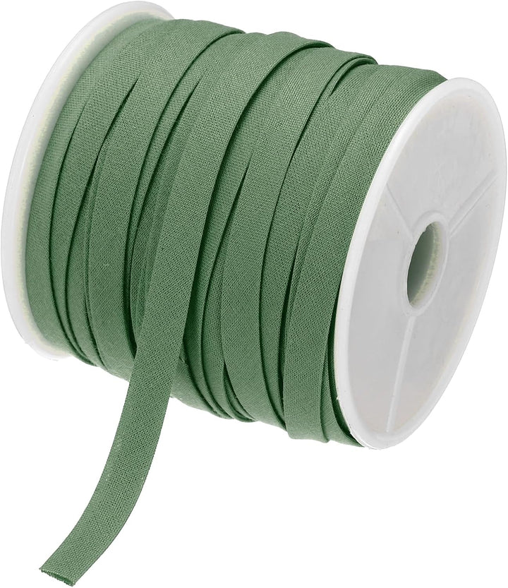 Army green 1/4-inch double-fold bias tape roll