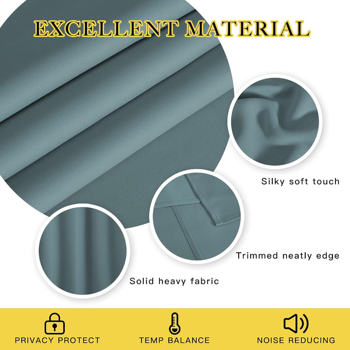 Greyish Blue Blackout Grommet Curtain, 52 x 78 in, 1 Panel — view 4