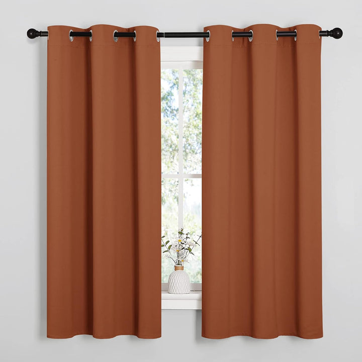 Burnt Orange Blackout Grommet Curtains, 42 x 63 in, 2 Panels — view 1