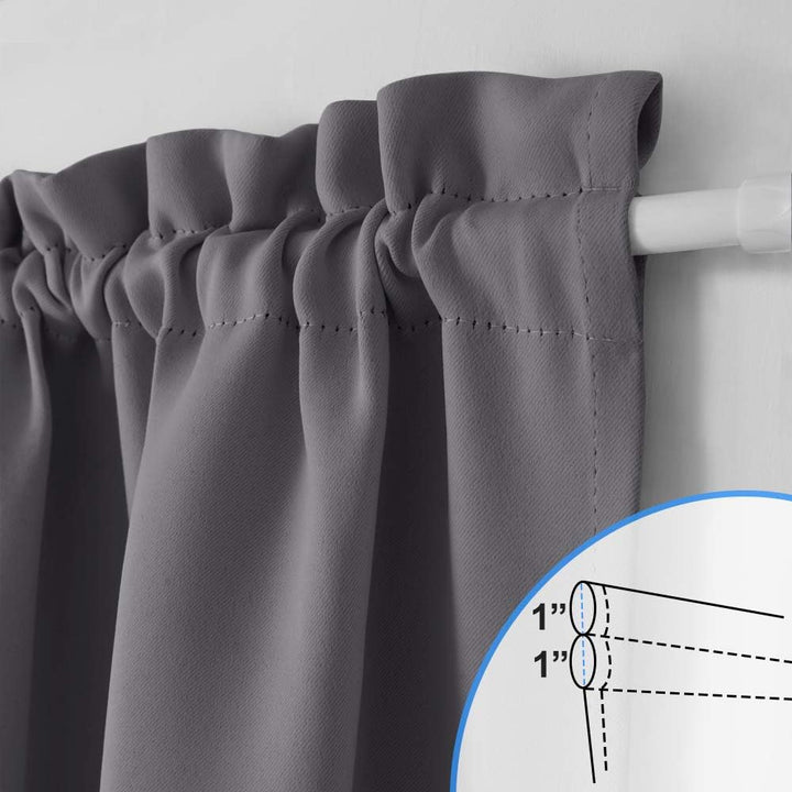 Grey French Door Blackout Curtain, 25 x 72 in, 1 Panel — view 2