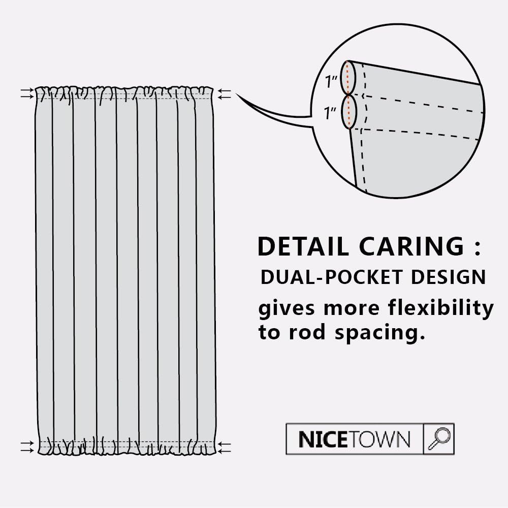 Grey French Door Blackout Curtain, 25 x 72 in, 1 Panel — view 5