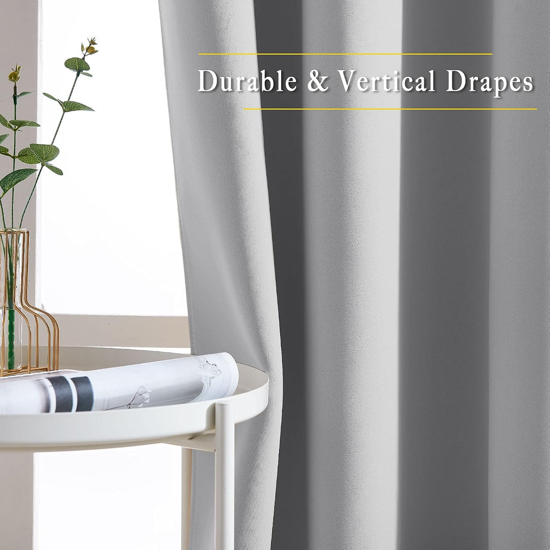 Silver Grey Blackout Grommet Curtains, 52 x 84 in, 2 Panels — view 2
