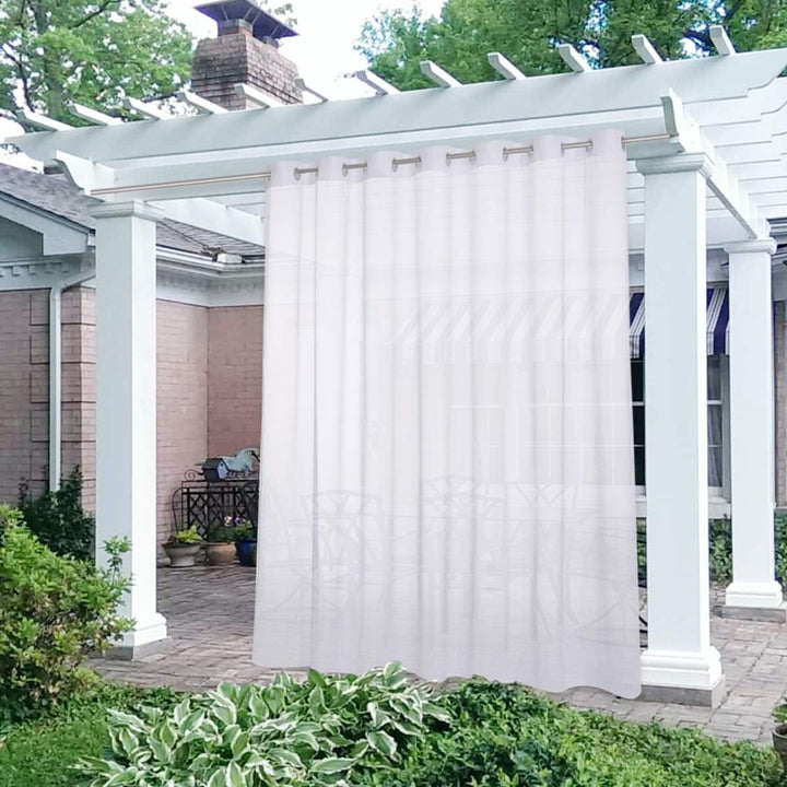 White Water-Repellent Outdoor Sheer Curtain, 100 x 96 in, 1 Panel — view 1