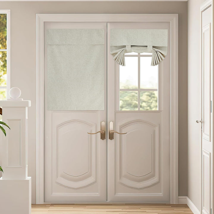 Natural Linen-Blend Blackout Door Curtain, 26 x 40 in, 1 Panel — view 1