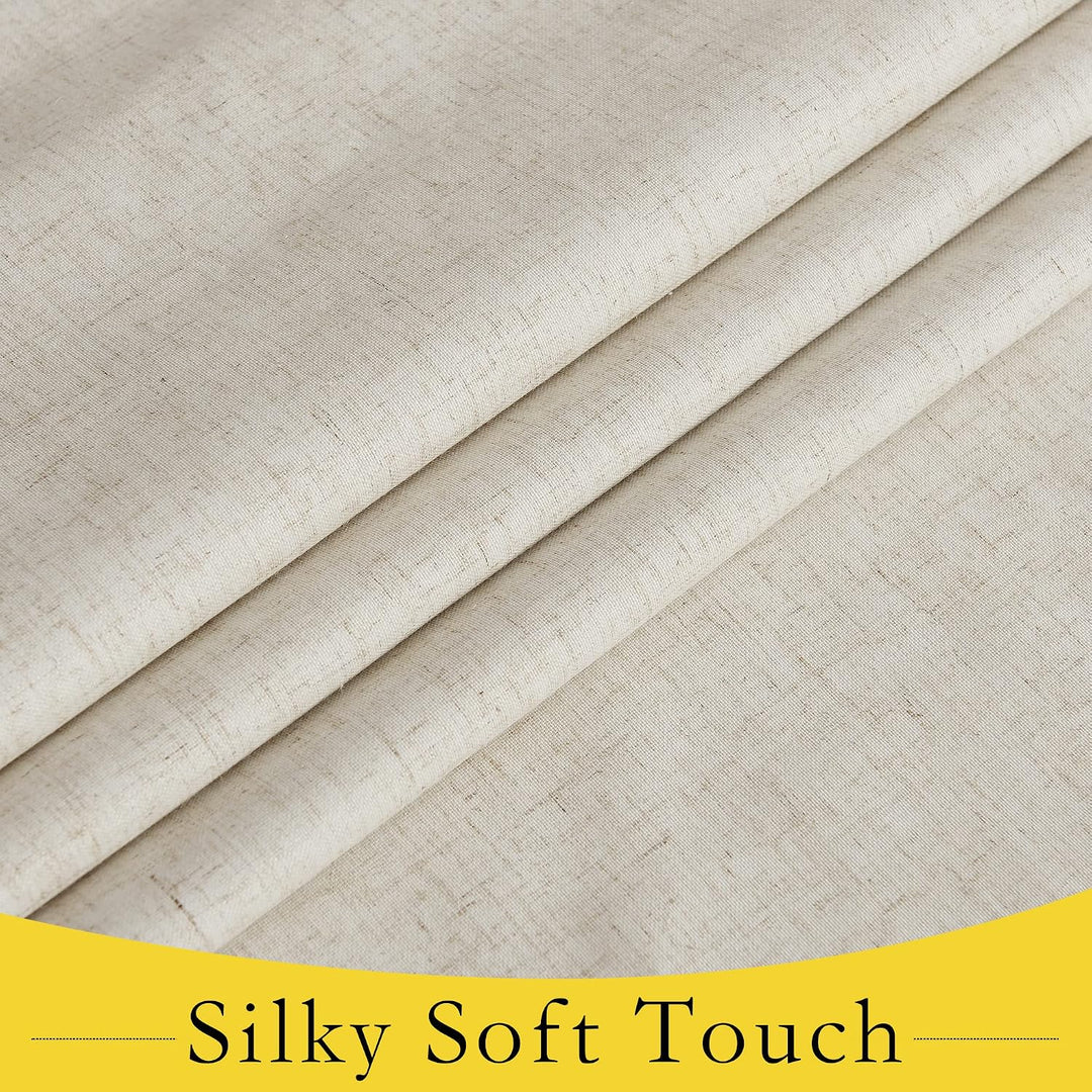 Natural Linen-Blend Blackout Door Curtain, 26 x 40 in, 1 Panel — view 5
