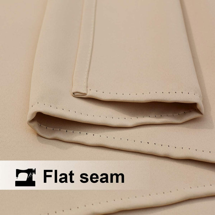 Biscotti beige curtain seam detail