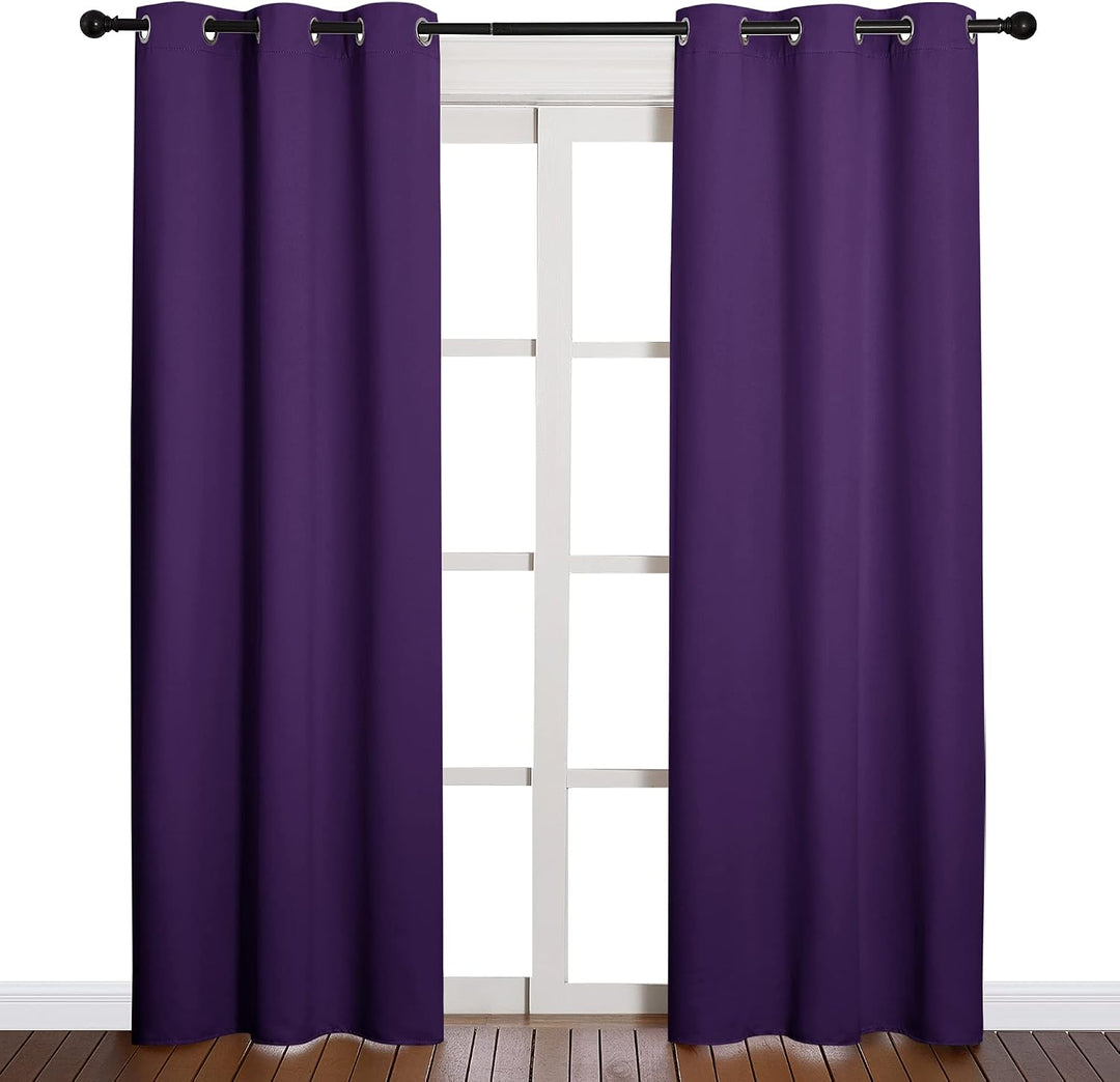 Royal purple 42 by 84 inch blackout curtain pair