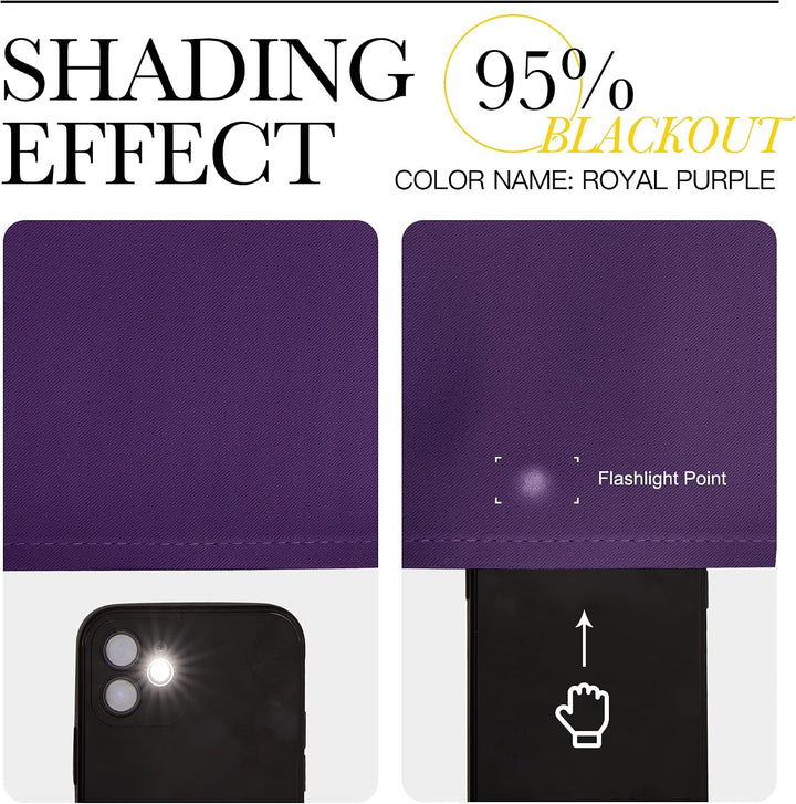 Royal purple curtain light blocking detail