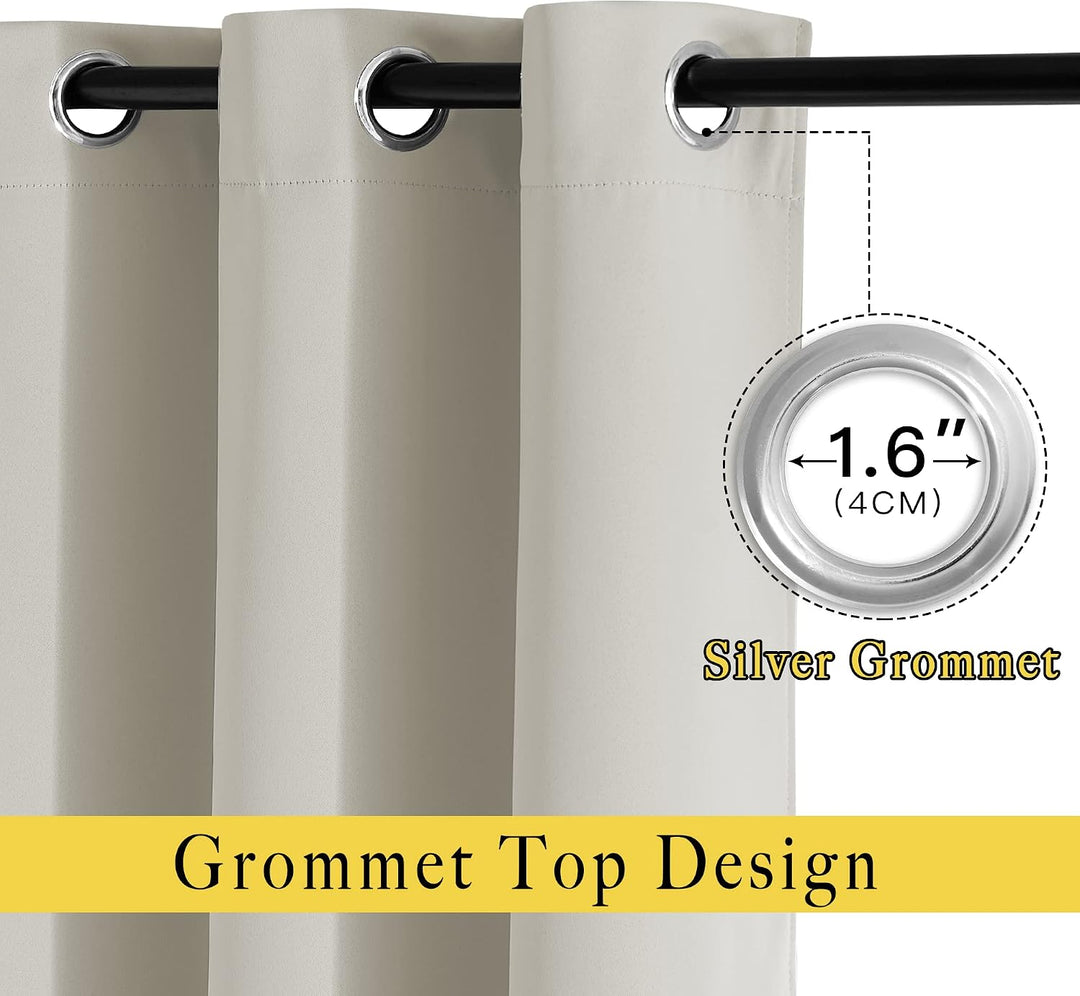Natural curtain silver grommet detail