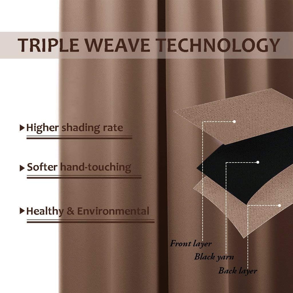 Cappuccino outdoor curtain triple weave