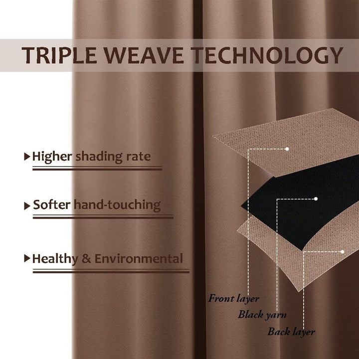 Cappuccino outdoor curtain triple weave