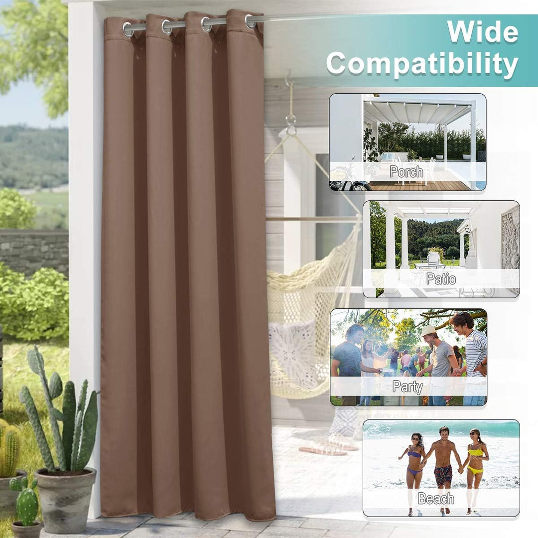 Cappuccino outdoor curtain patio scene