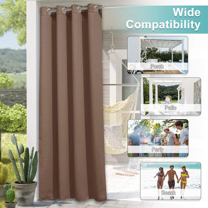 Cappuccino outdoor curtain patio scene