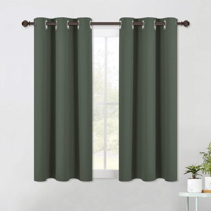 Dark mallard blackout curtains, two panels