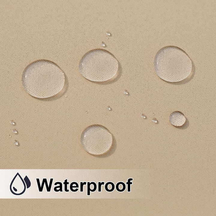 Waterproof beige curtain fabric detail