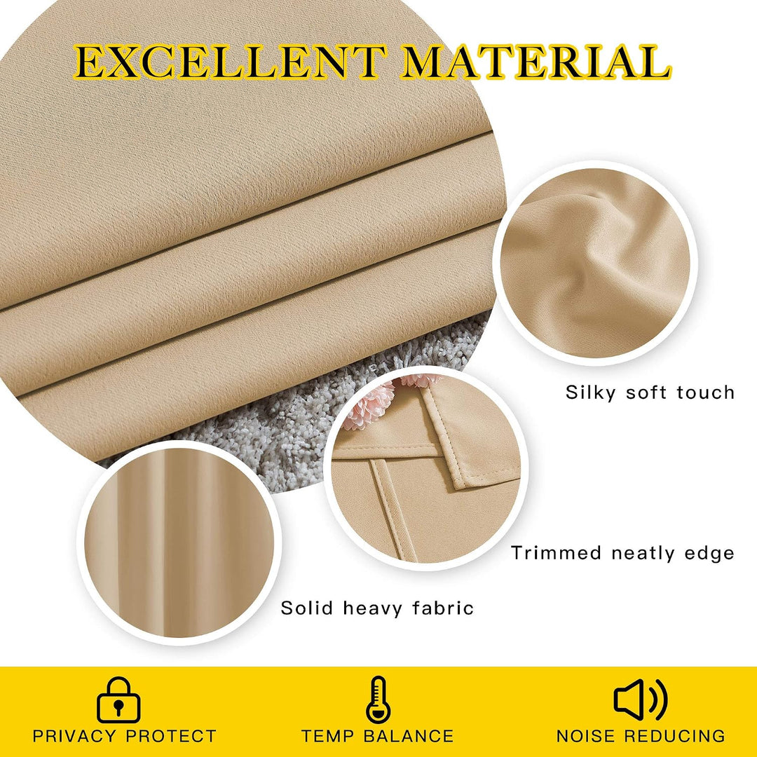 Biscotti Beige blackout curtain fabric texture