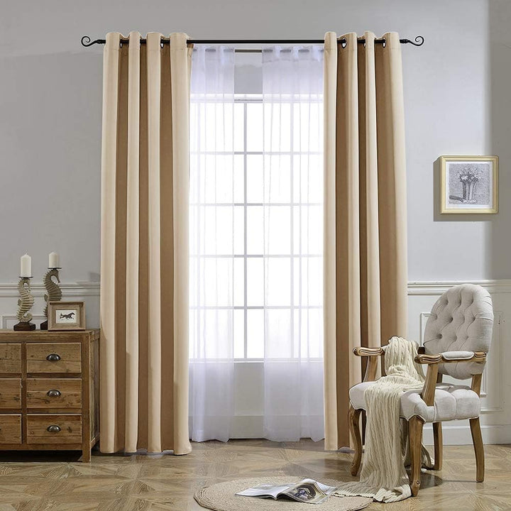Biscotti Beige curtains in room setting