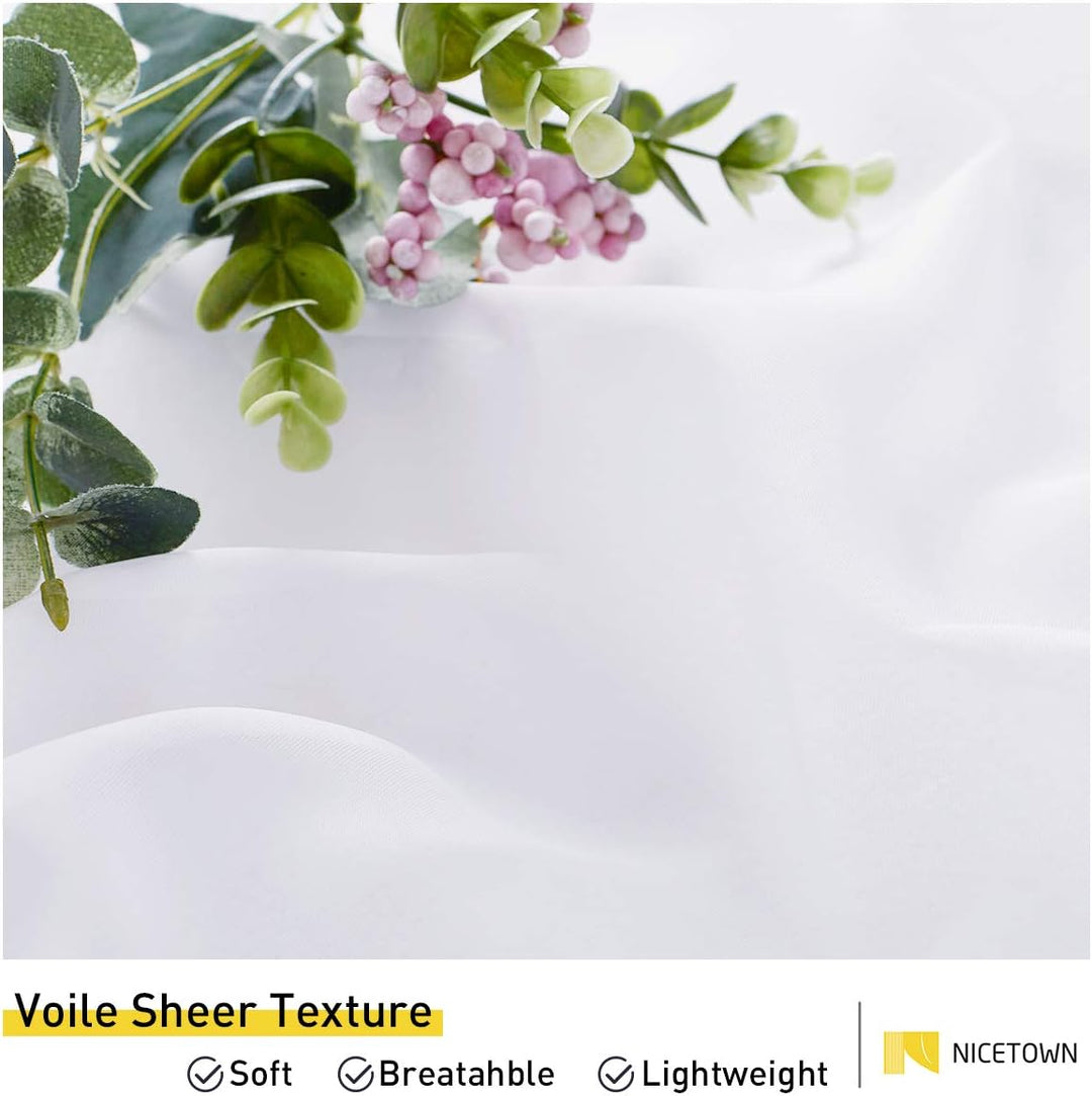 Breathable white voile sheer curtain texture