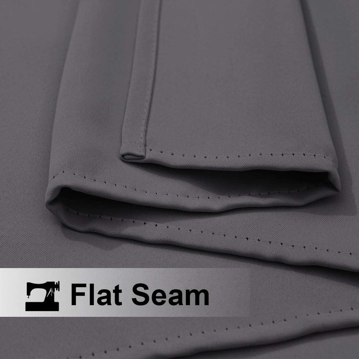 Seam detail on grey outdoor curtain