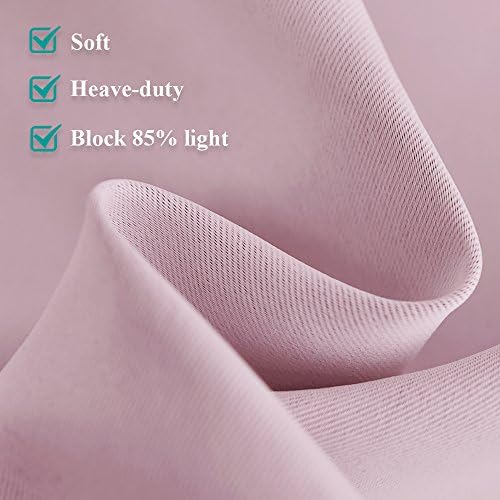 Soft baby pink curtain fabric close-up