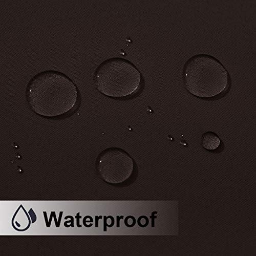 Water beading on toffee brown waterproof curtain fabric