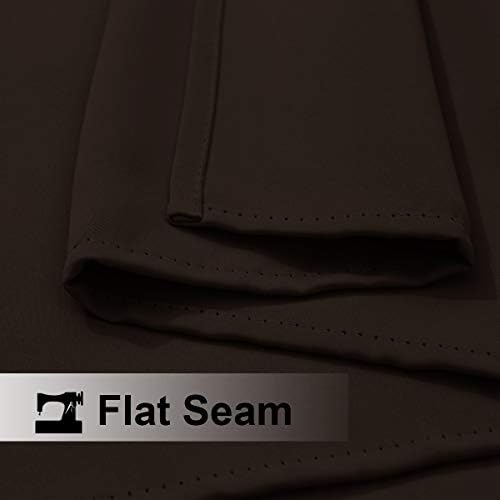 Flat seam and hem detail of toffee brown outdoor curtain