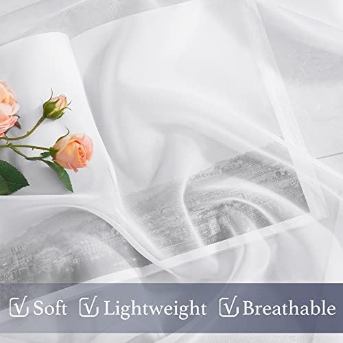 White sheer polyester curtain fabric detail
