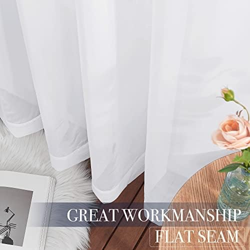 White sheer curtain seam detail