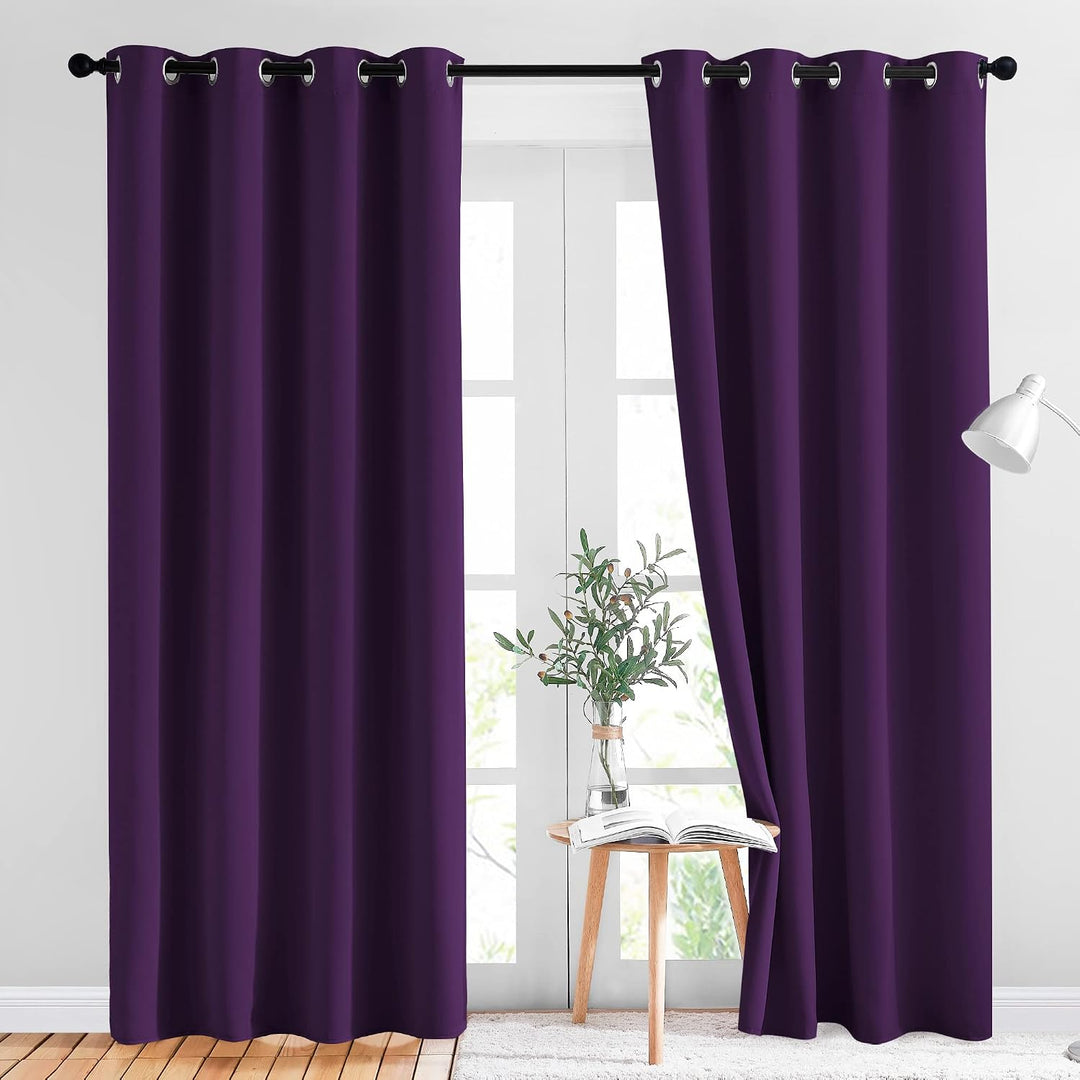 Royal purple 52 x 84 inch blackout grommet curtain pair