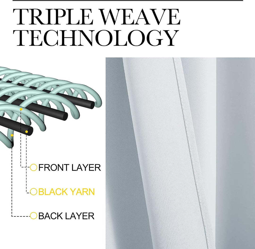 Triple-weave blackout curtain fabric detail