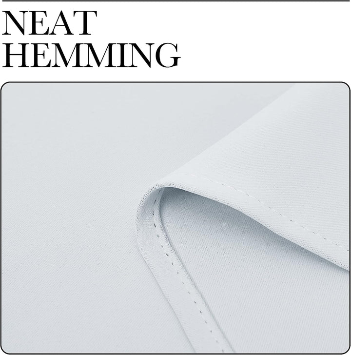 Neatly finished greyish white curtain hem