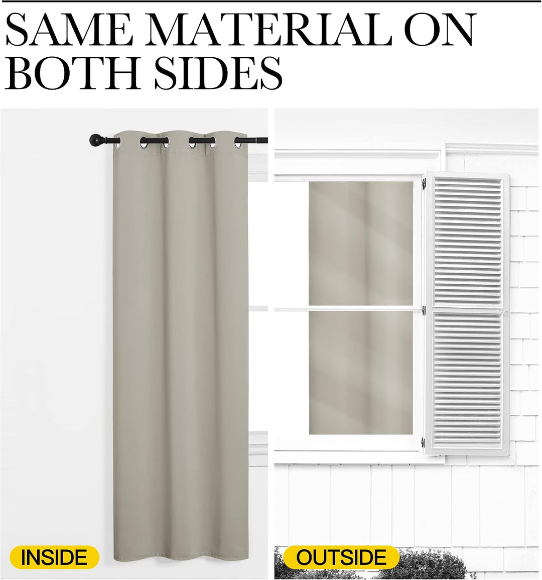 Same natural fabric colour on both sides