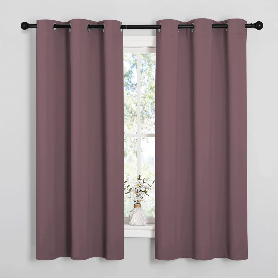 Dry rose 42 x 63 inch grommet curtains in a room