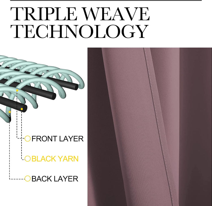 Dry rose triple-weave fabric detail