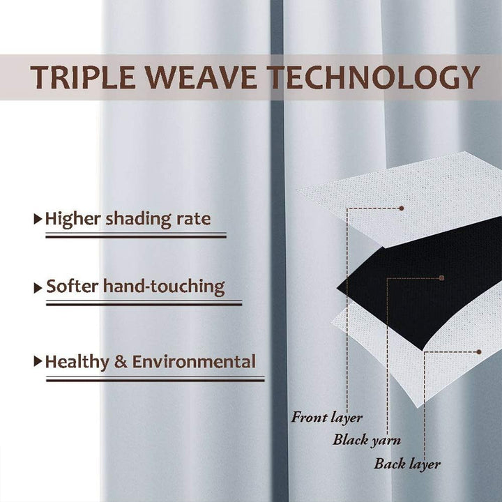 Greyish White outdoor curtain triple-weave fabric