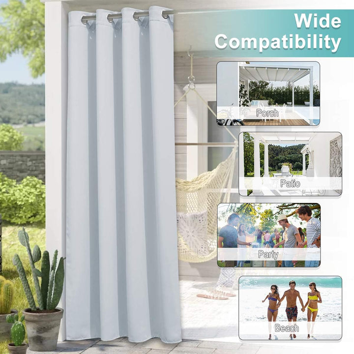 Greyish White outdoor curtain pair on pergola