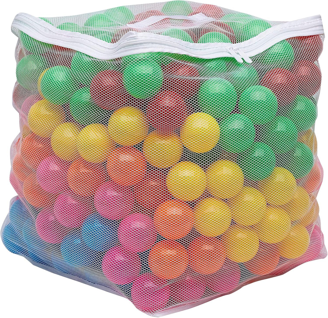 400 bright-colour ball pit balls with mesh bag, view 1