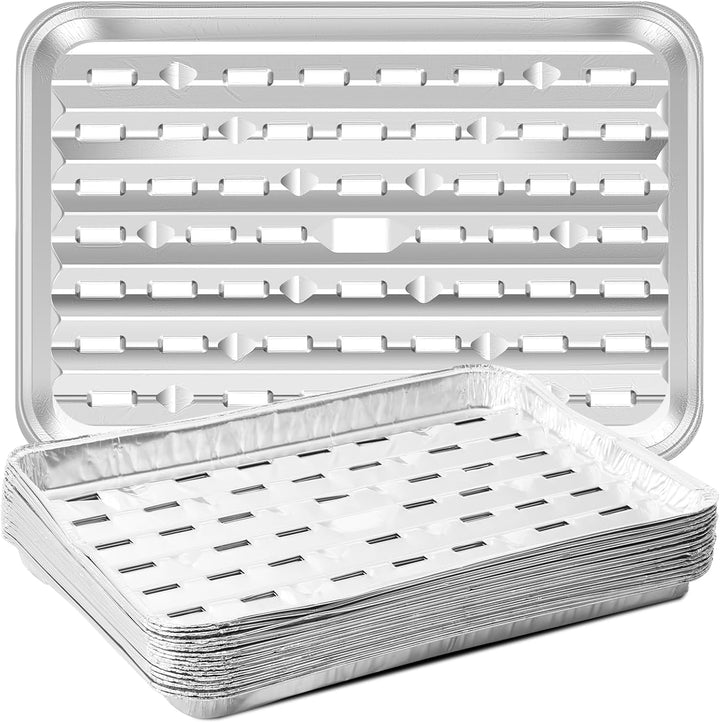 20 disposable perforated aluminum grill pans, view 1