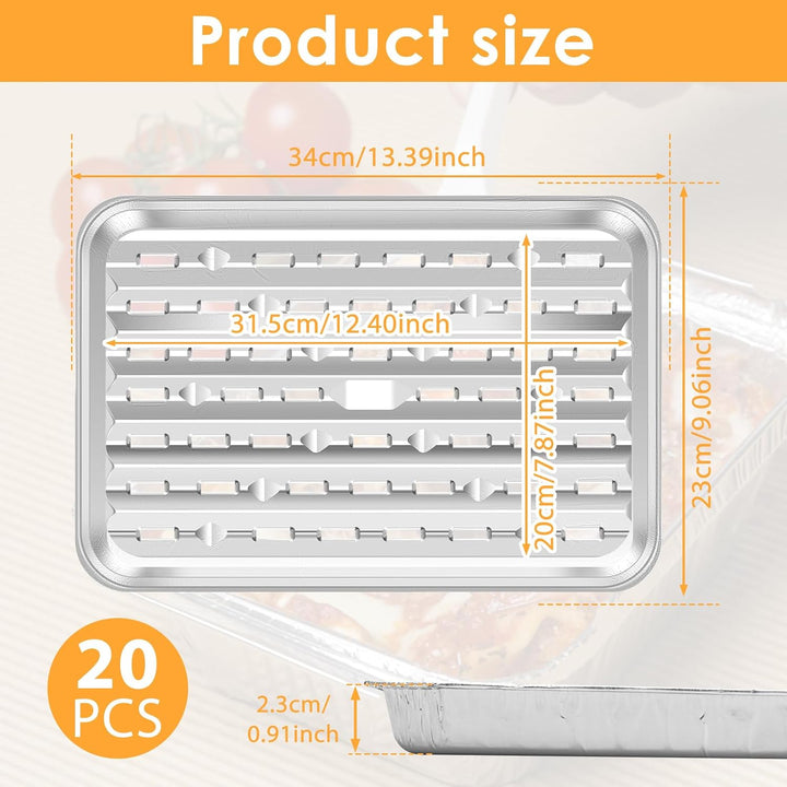 20 disposable perforated aluminum grill pans, view 2