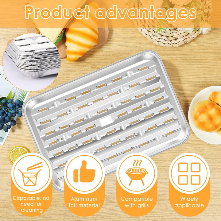 20 disposable perforated aluminum grill pans, view 3
