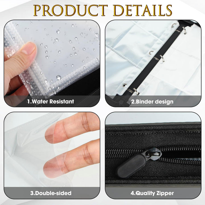 JoyHood Trading Card Binder - Hold Up to 900 Cards, Cards Collection Album for Baseball/Soccer/Basketball/Football Cards (Dark, 9 Pockets) - Just Closeouts Canada Inc.