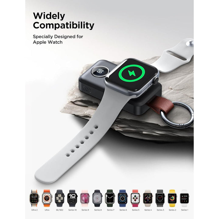 JOYROOM Wireless Charger for Apple Watch,2000mAh Portable Power Bank Compatible with iWatch Series 9/8/7/6/5/4/3/2/SE/UItra2/Ultra, Keychain Style Travel Essential with Compact Magnetic Design - Just Closeouts Canada Inc.